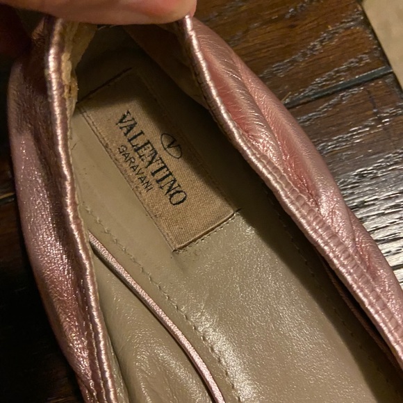 Valentino metallic pink bow flats sz 40 (9.5 -10) - Picture 3 of 5